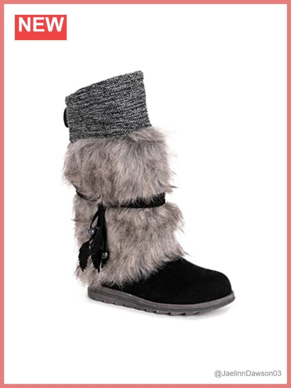 Mid-Calf Snow Boots Memory Foam Insole Belt Detail Pull-On